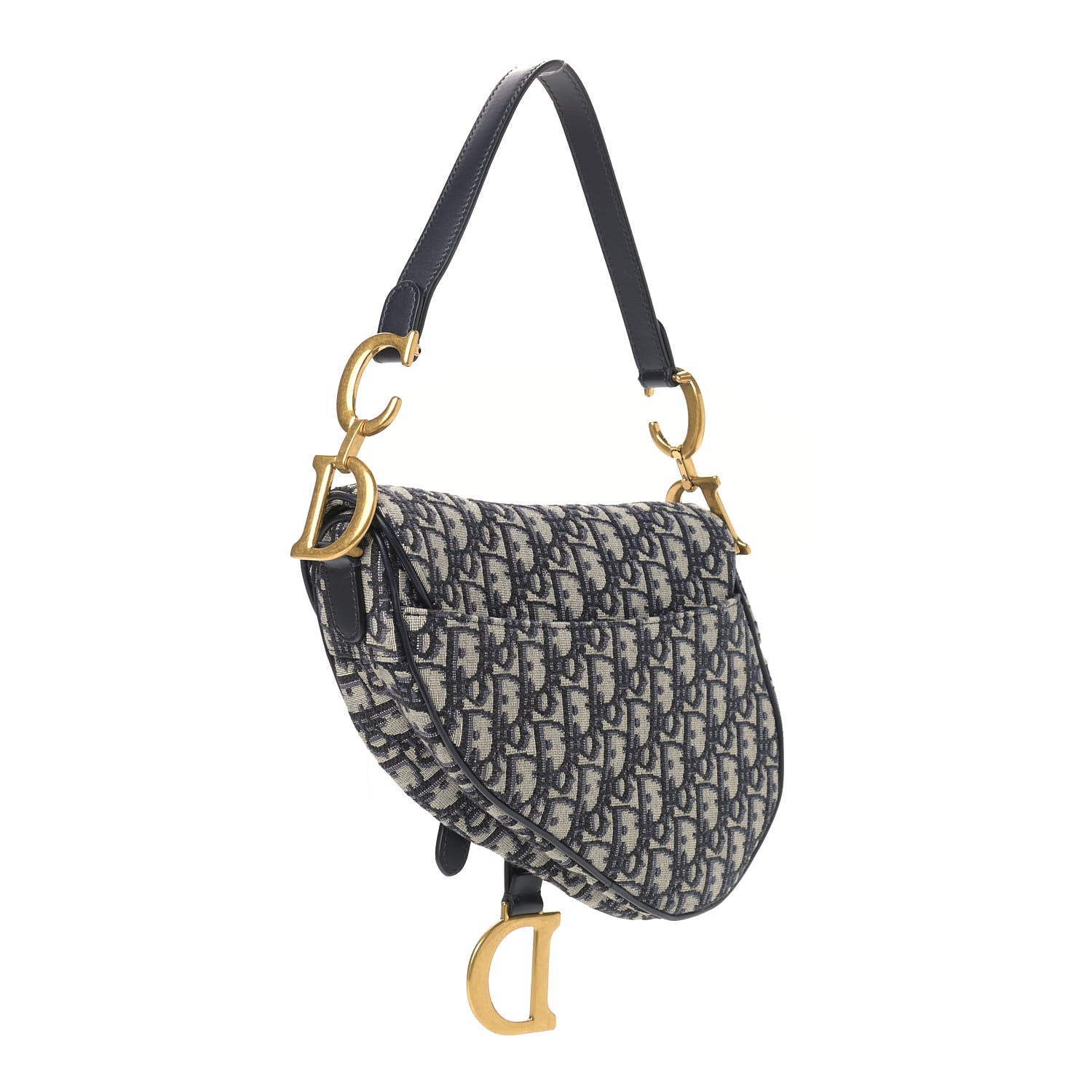 Christian Dior Oblique Saddle Bag Blue 3 of 9
