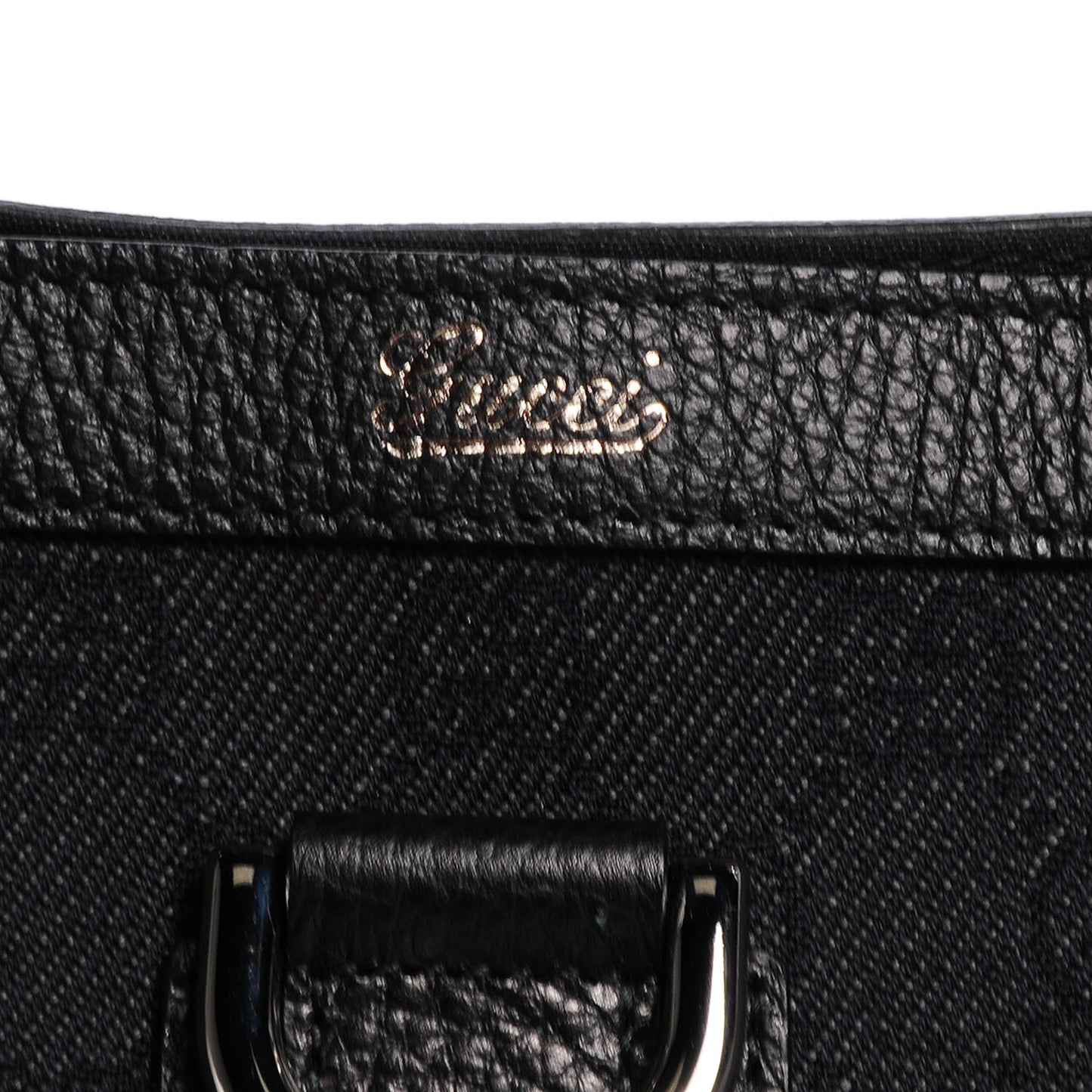 Denim Monogram Large Abbey Tote Black