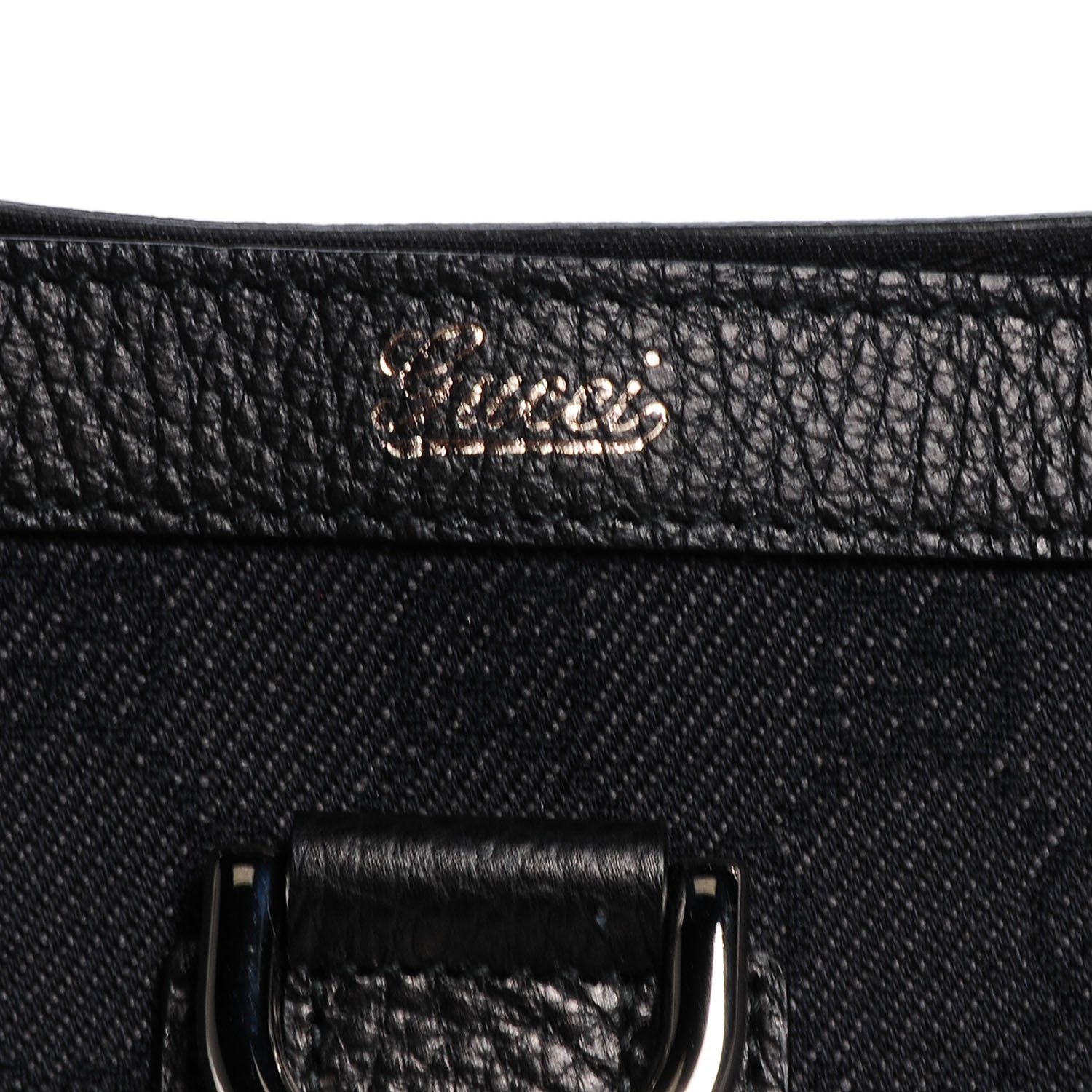 Gucci Denim Monogram Large Abbey Tote Black 4 of 9
