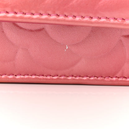 Chanel Patent Camellia Embossed Wallet on Chain WOC Rose 18 of 24