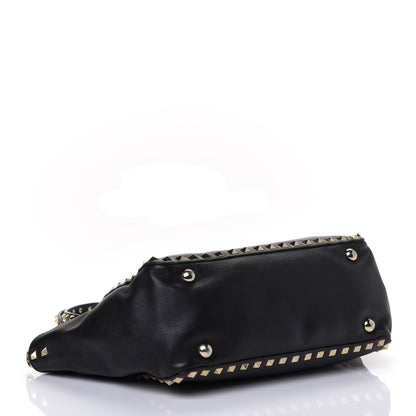 Valentino Garavani Vitello Small Rockstud Tote Black 3 of 5