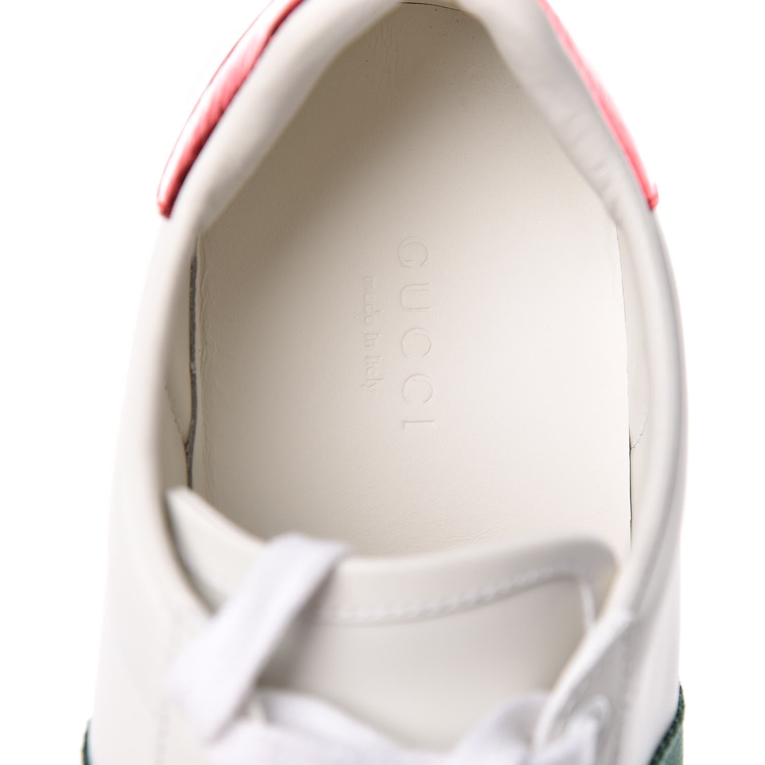 Gucci Calfskin Ayers Bee Embroidered Womens Ace Sneakers 37.5 White Green 8 of 10