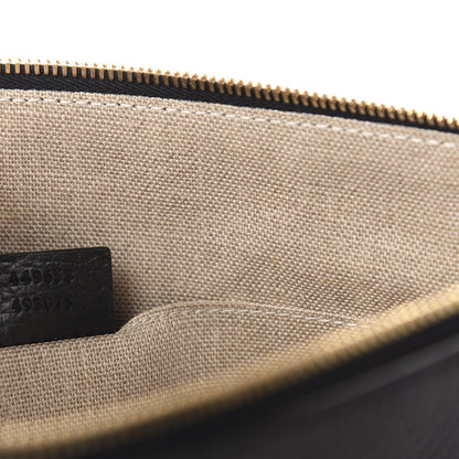 Gucci Pebbled Calfskin Large Bamboo Clutch Black 9 of 9