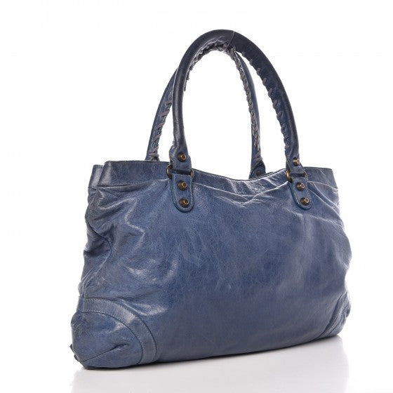 Chevre Classic Hardware Purse Bleu