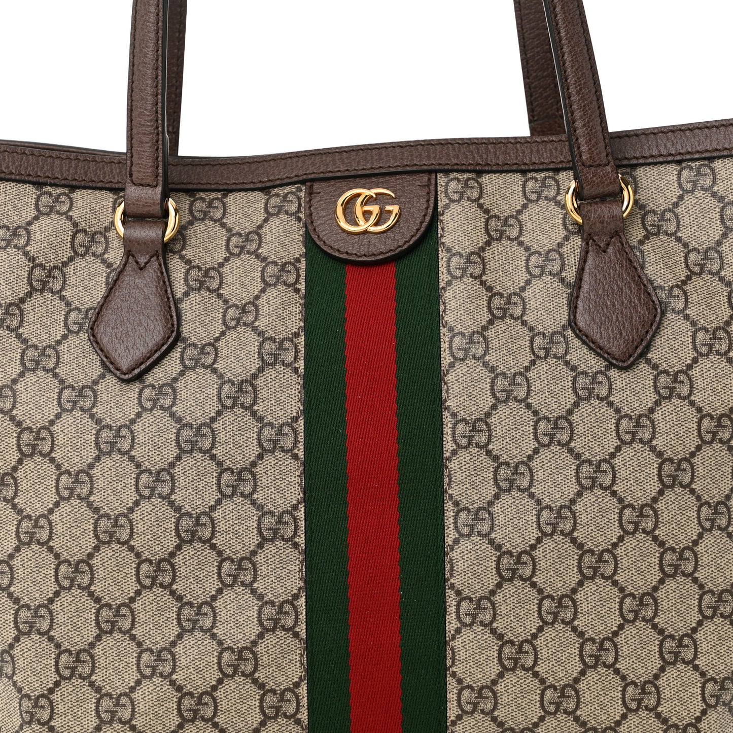 GG Supreme Monogram Medium Ophidia Shopping Tote Brown