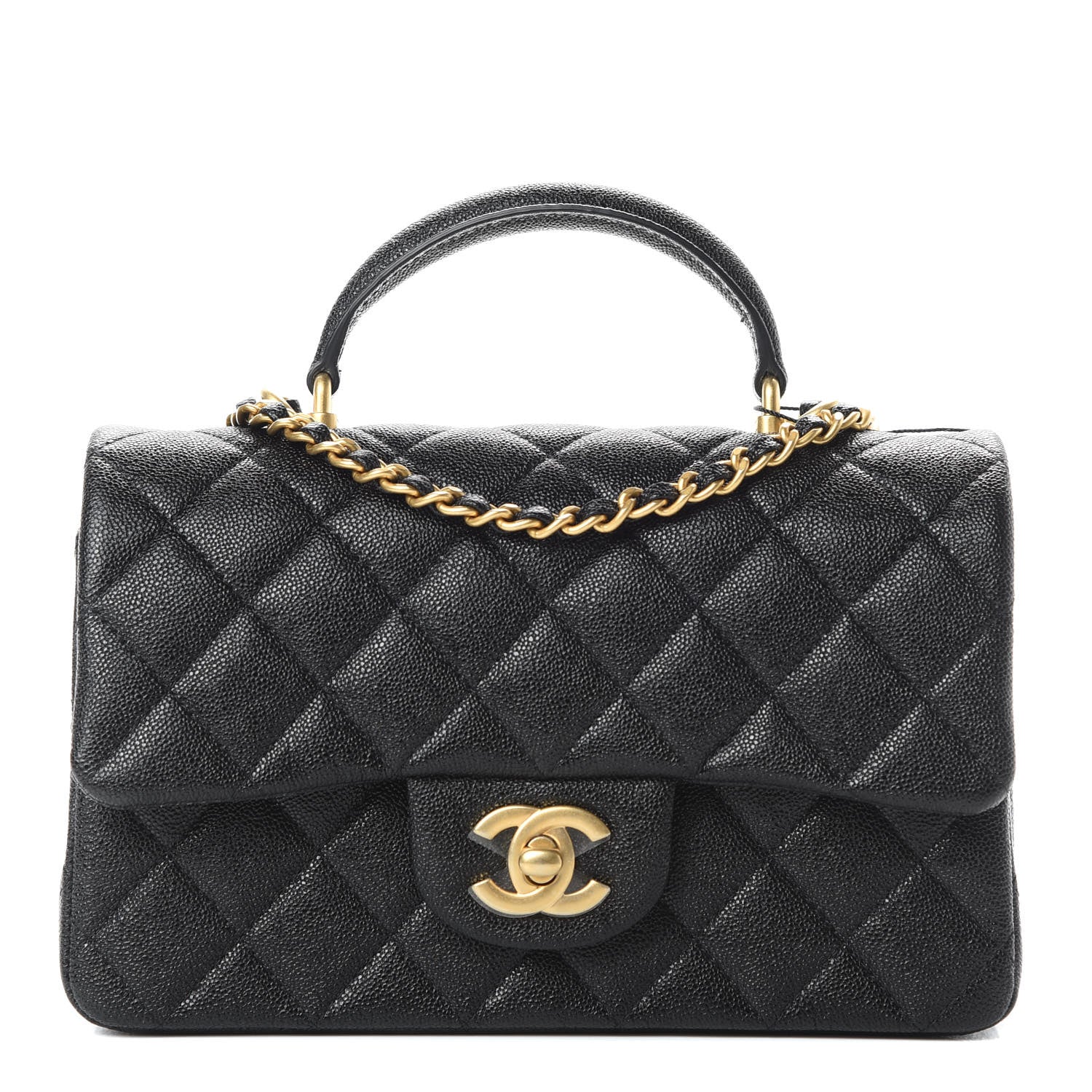 Chanel Caviar Quilted Mini Top Handle Rectangular Flap Black 1 of 11