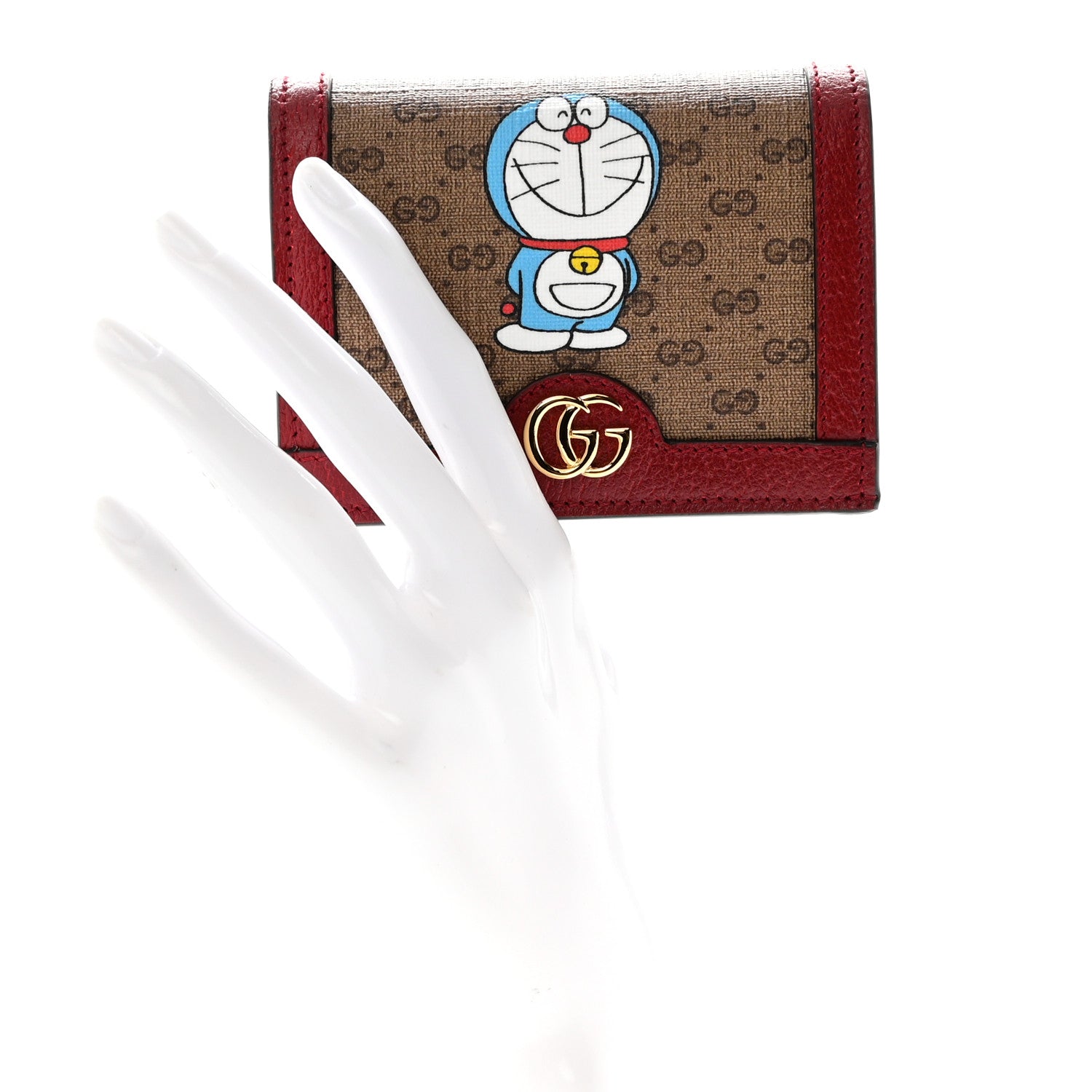Gucci X DORAEMON Mini Vintage GG Supreme Monogram Card Case Wallet