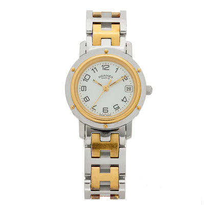 Hermes Stainless Steel 24mm Clipper Quartz Watch Gold 1 of 4