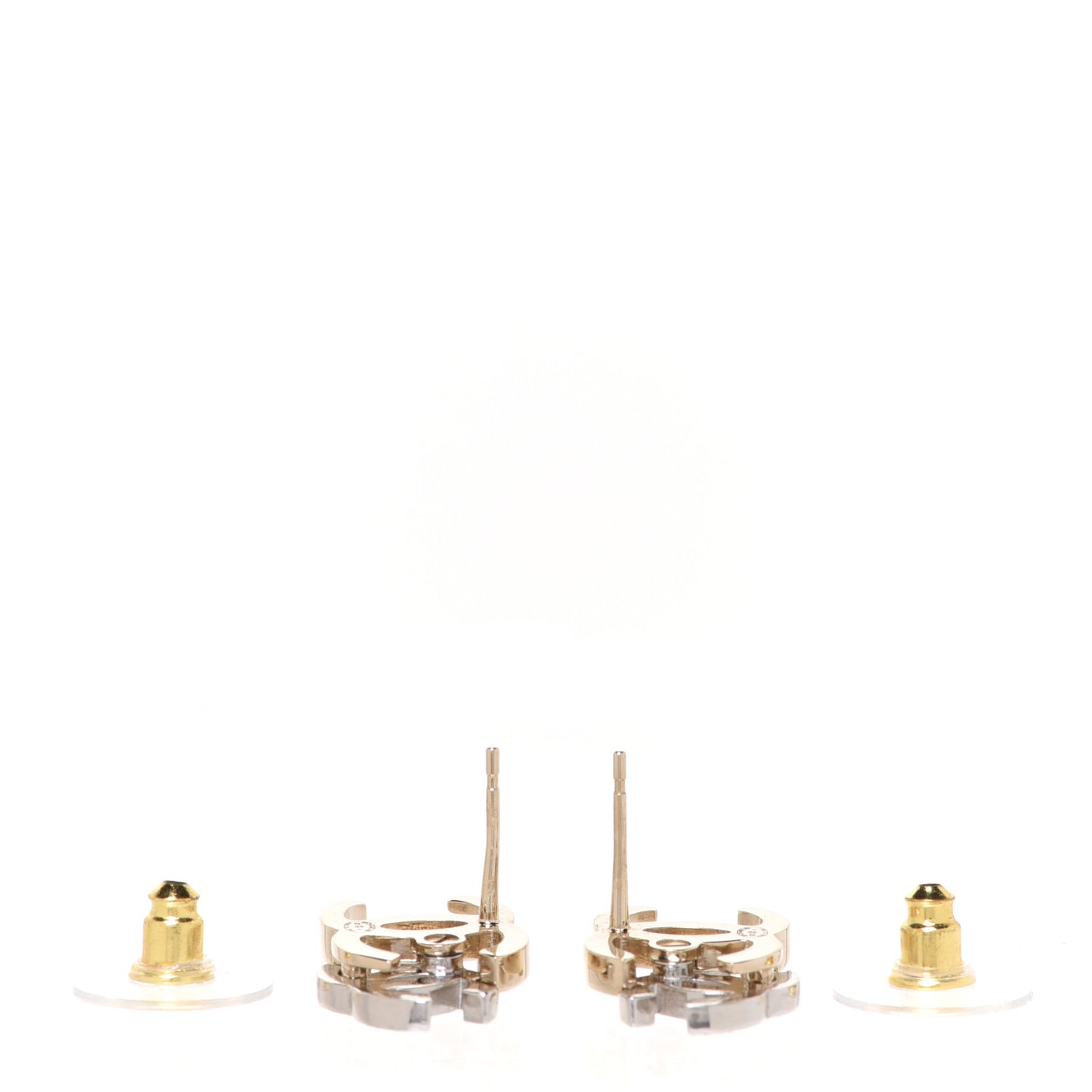 Crystal Double CC Earrings Gold Silver