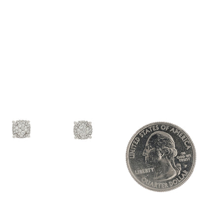 David Yurman Sterling Silver Diamond 6.5mm Chatelaine Stud Earrings 2 of 4