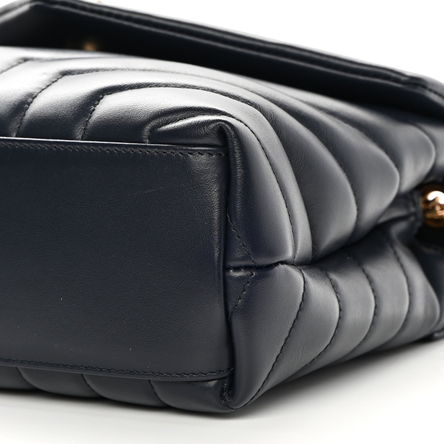 Calfskin Y Quilted Monogram Small Loulou Chain Satchel Deep Marine