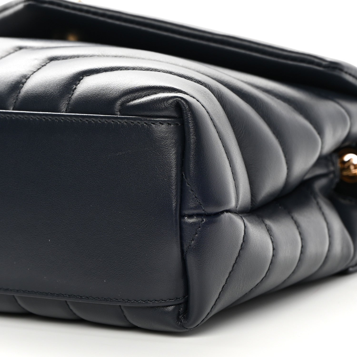 Saint Laurent Calfskin Y Quilted Monogram Small Loulou Chain Satchel Deep Marine 10 of 13