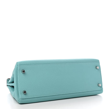 Hermes Togo Kelly Retourne 32 Bleu Atoll 4 of 10