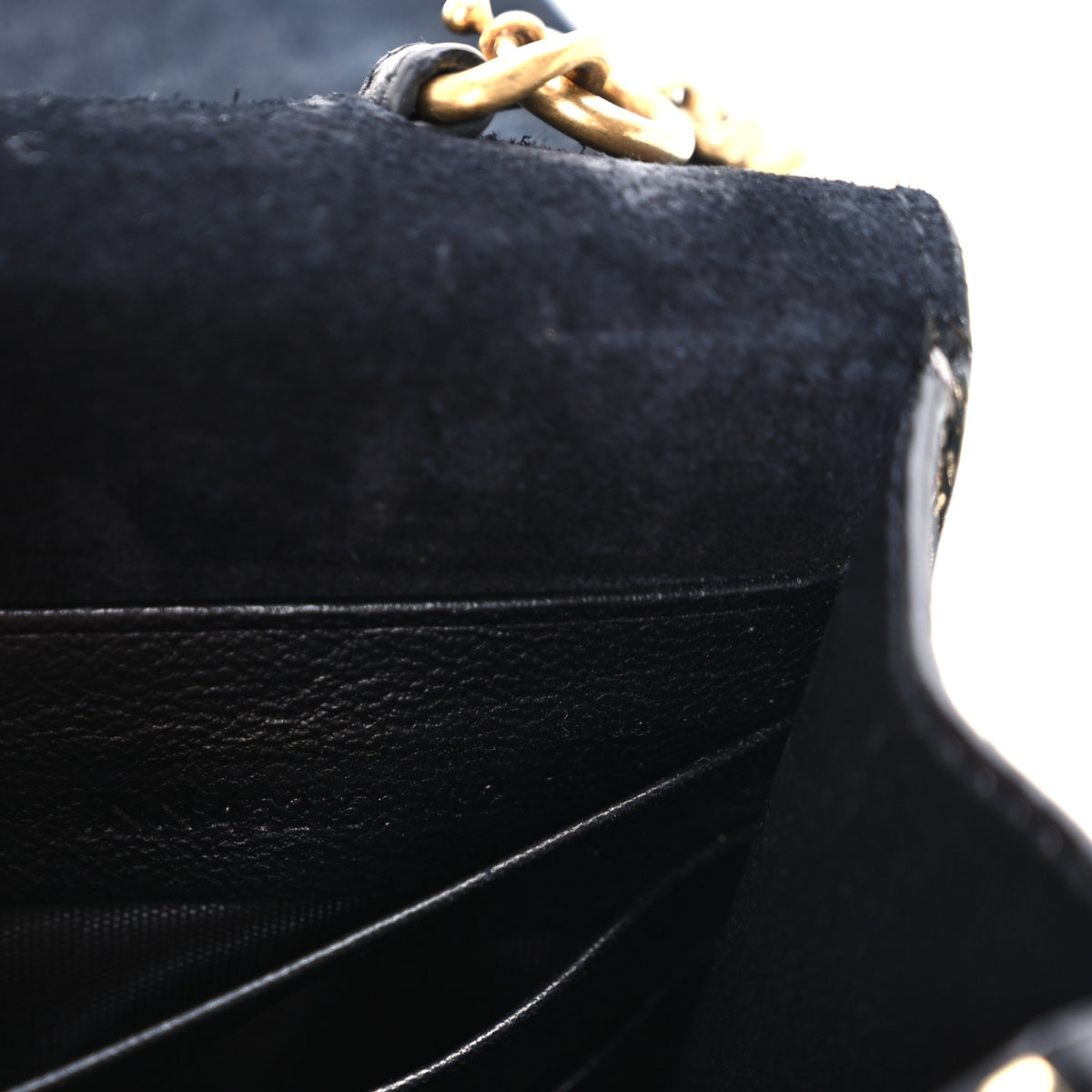 Calfskin Python Embossed Classic Monogram Kate Tassel Chain Wallet Gold