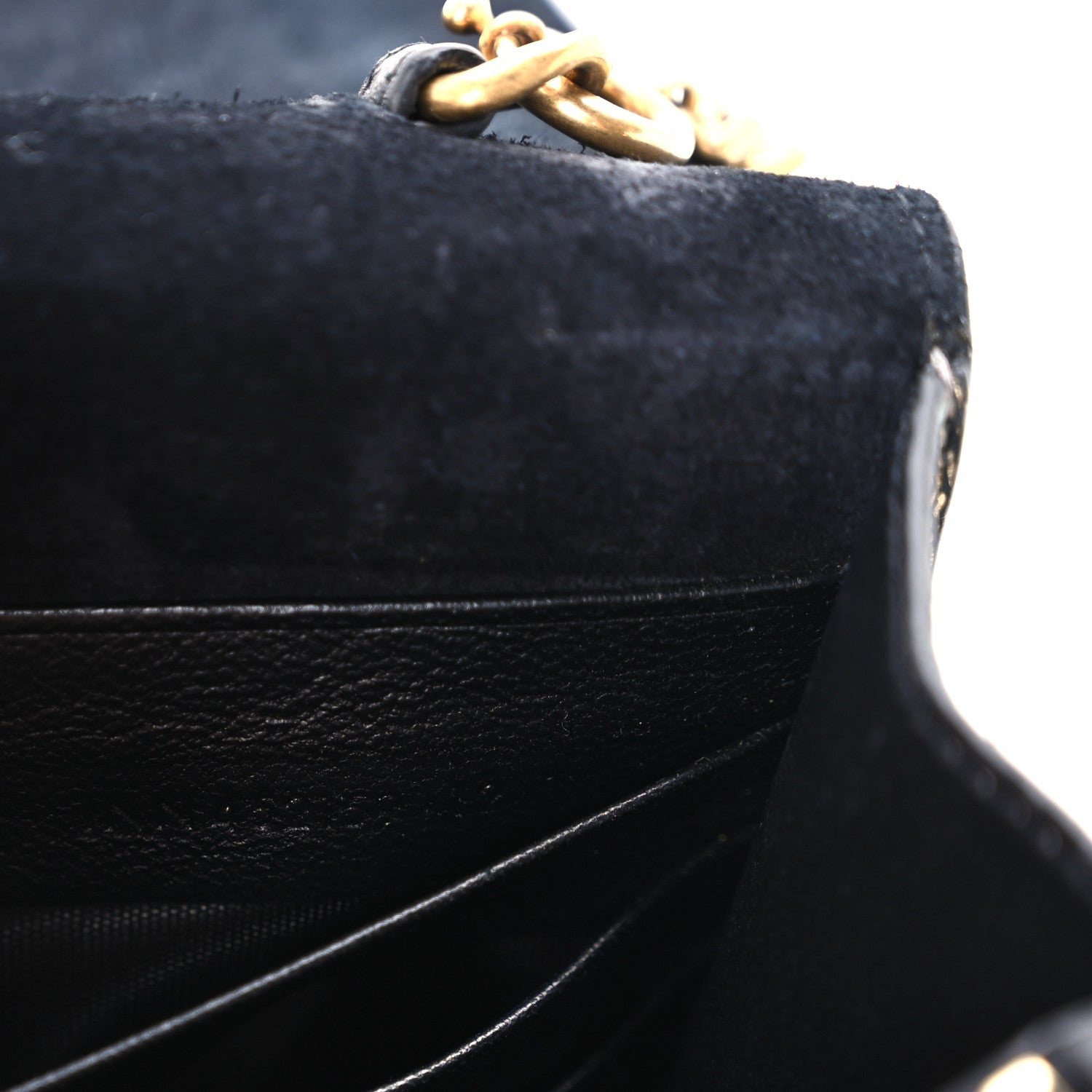 Saint Laurent Calfskin Python Embossed Classic Monogram Kate Tassel Chain Wallet Gold 7 of 10