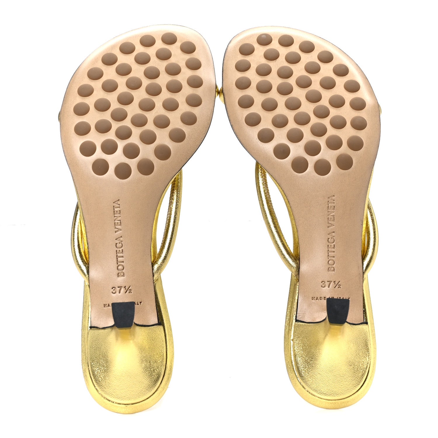 Bottega Veneta Metallic Nappa Blink Knot Mule Sandals 37.5 Gold 6 of 10