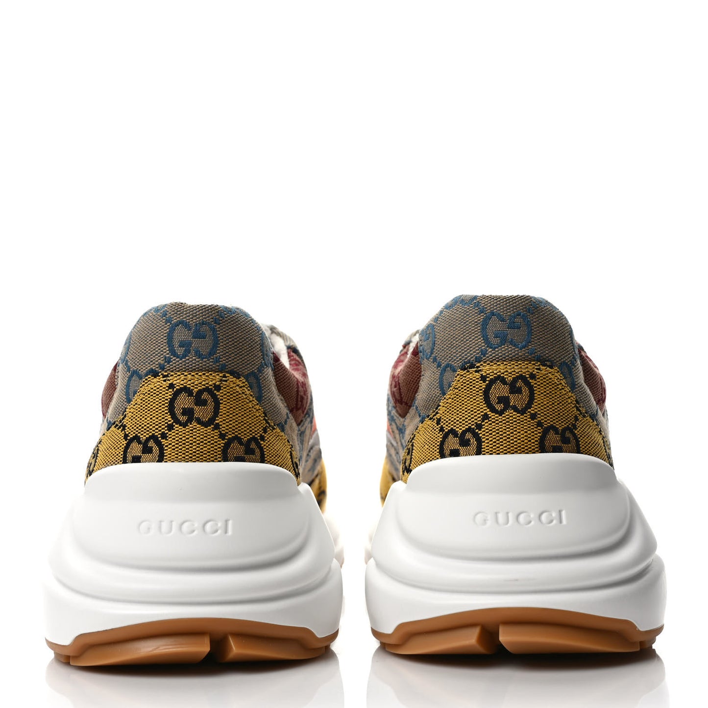 Monogram Multicolor Mens Rhyton Sneakers 10.5 Yellow Blue Great White Tabasco