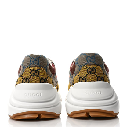 Gucci Monogram Multicolor Mens Rhyton Sneakers 10.5 Yellow Blue Great White Tabasco 5 of 8