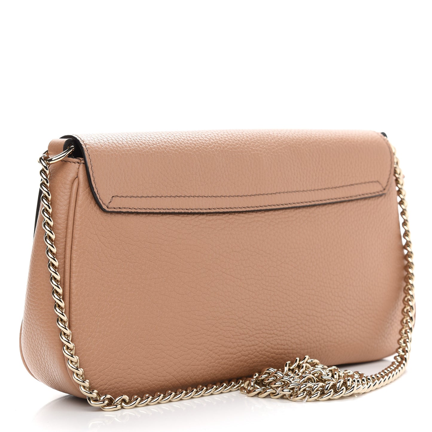 Pebbled Calfskin Medium Soho Flap Crossbody Camelia