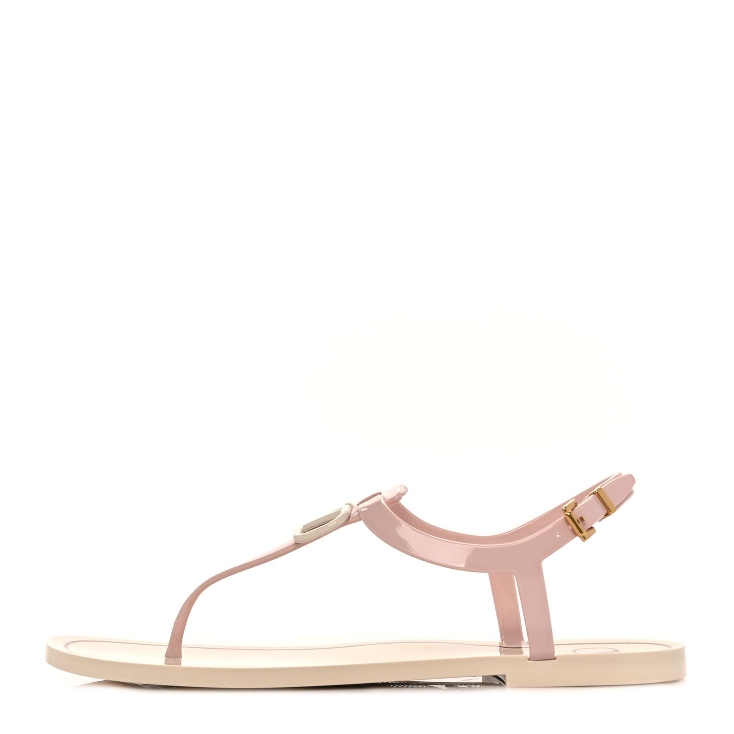 PVC Vlogo Flat Thong Sandals 41 Rose Quartz Light Ivory