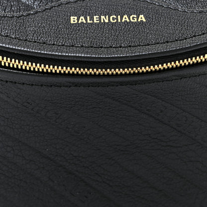 Balenciaga Shiny Goatskin Allover Logo Embossed XXS Souvenir Belt Bag Black 7 of 11