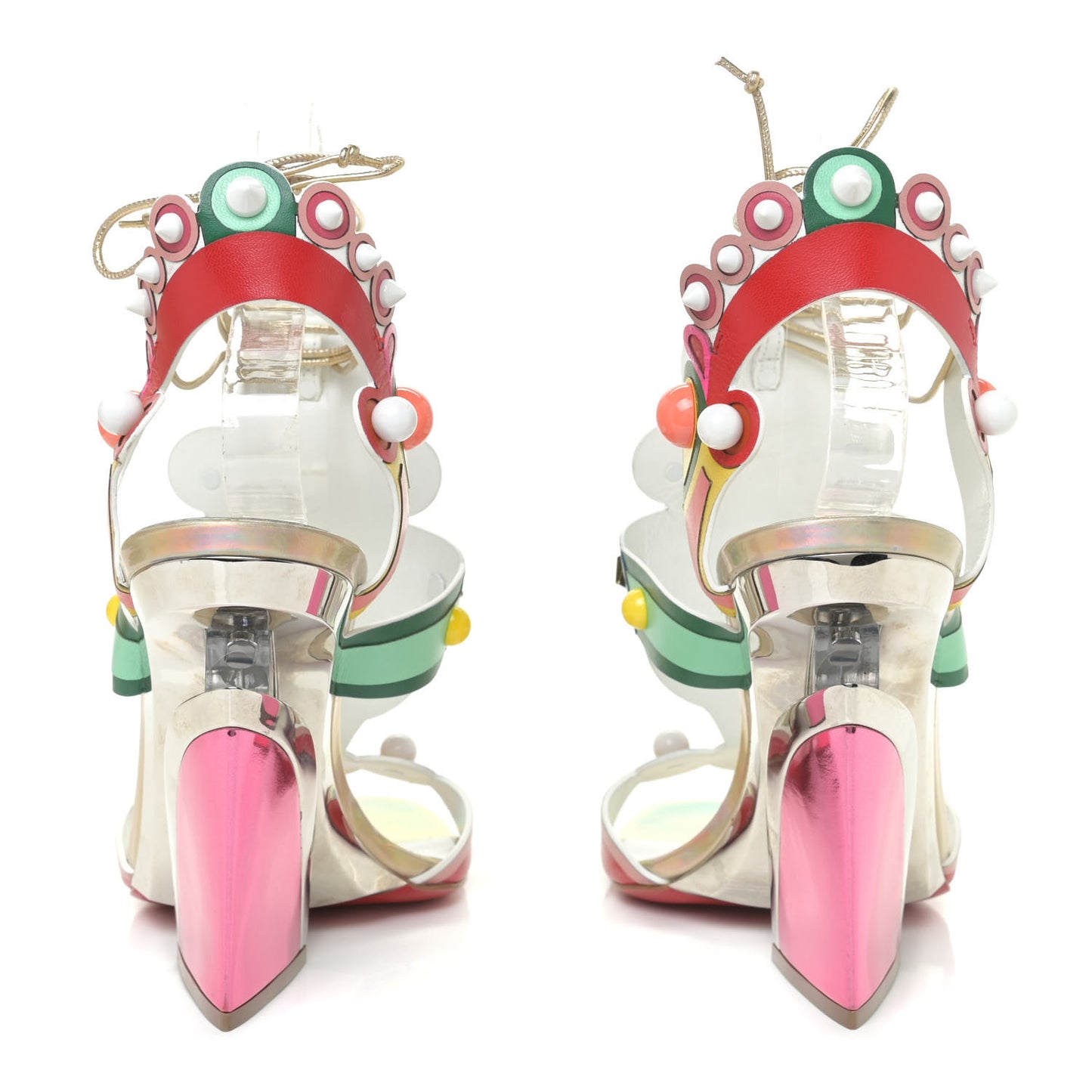 Calfskin Papagaya Levita Sandals 38 Multicolor