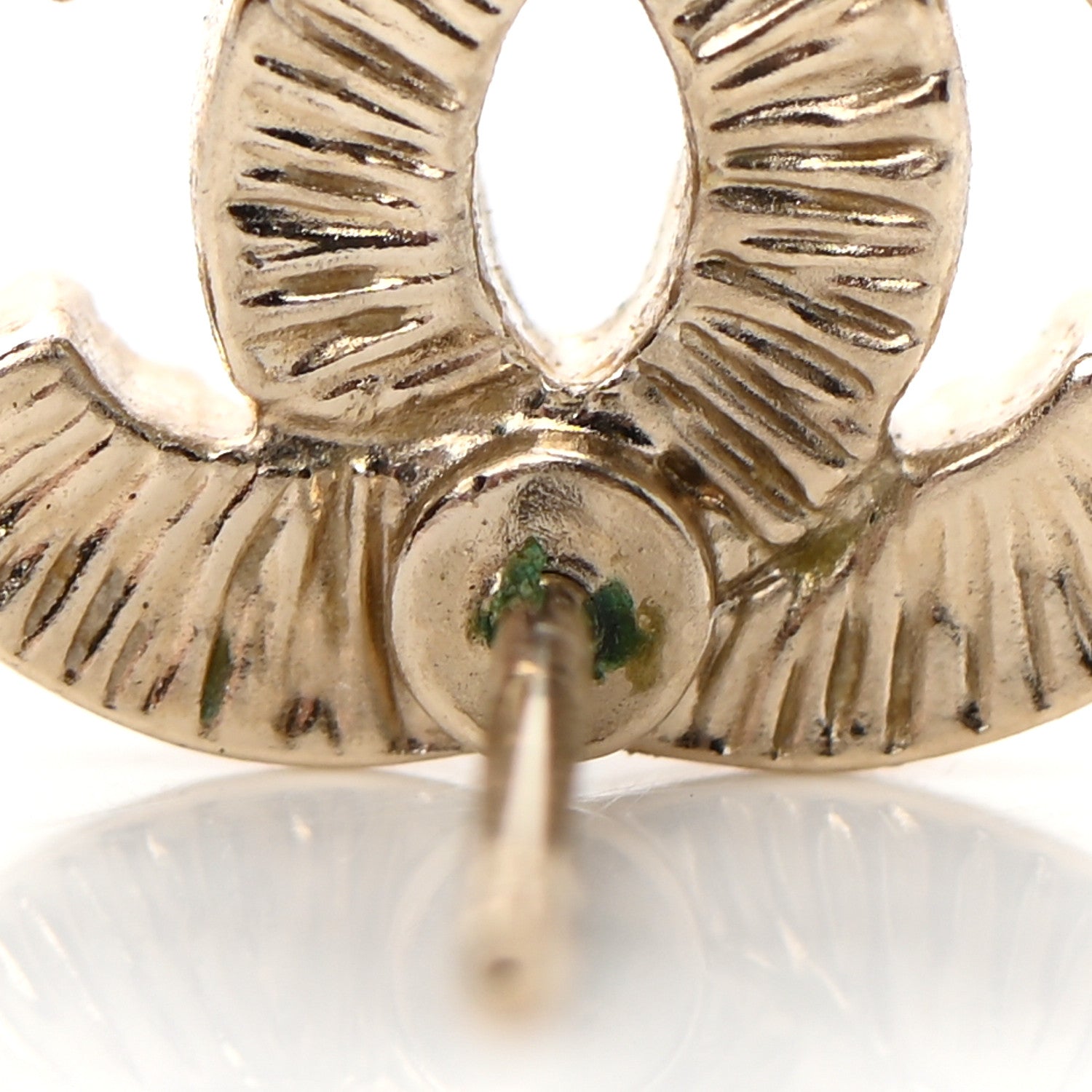 Chanel Crystal CC Earrings Gold 4 of 5