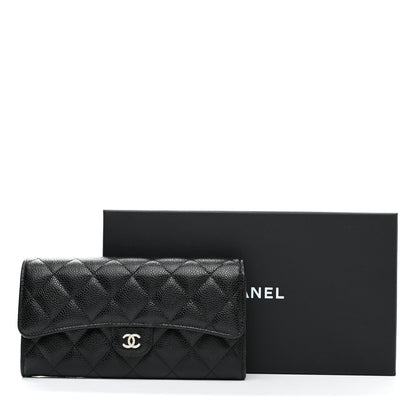 Chanel Caviar Quilted Large Gusset Flap Wallet Black 12 of 12