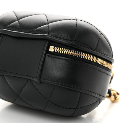 Chanel Lambskin Quilted CC Bubble Vanity Case With Chain Black 10 of 10