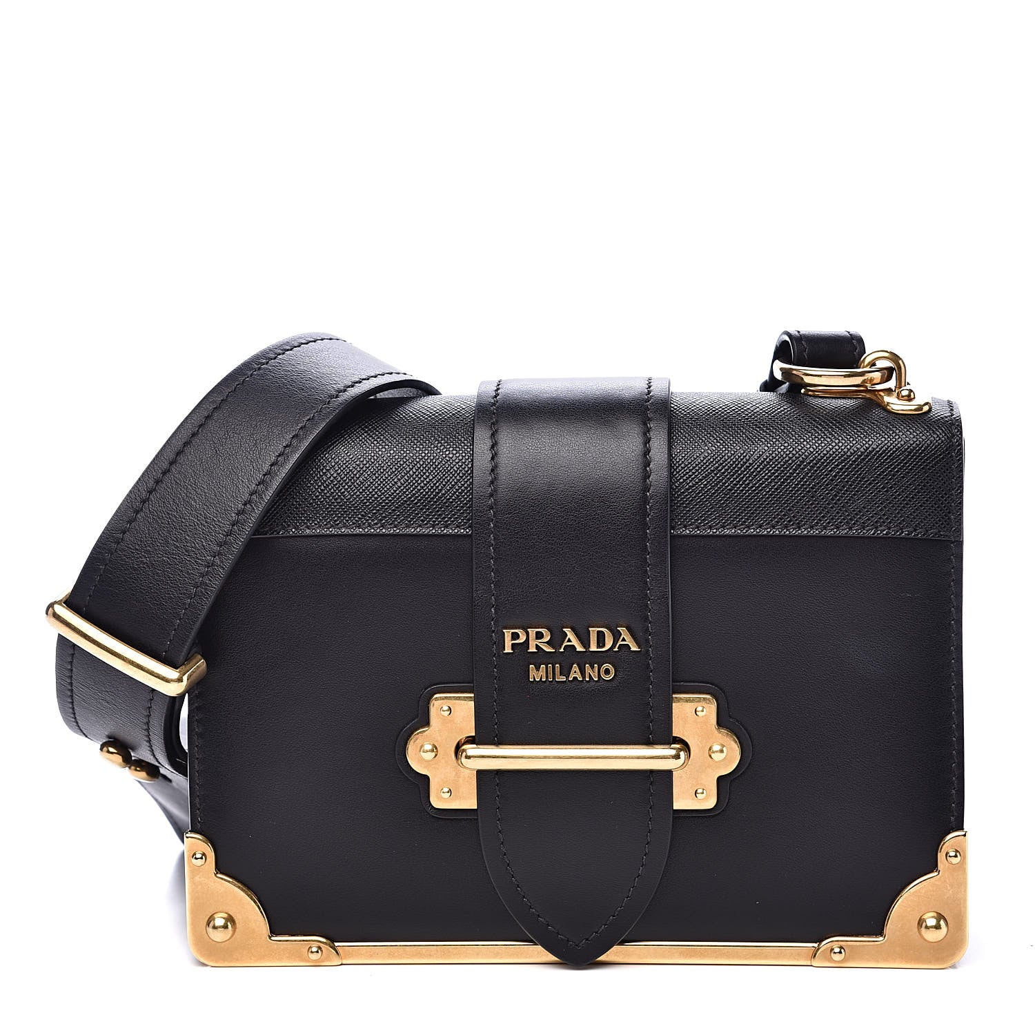 Prada City Calf Saffiano Cahier Bag Black 1 of 9