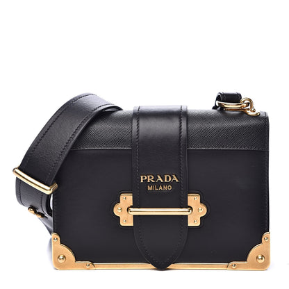 Prada City Calf Saffiano Cahier Bag Black 1 of 9