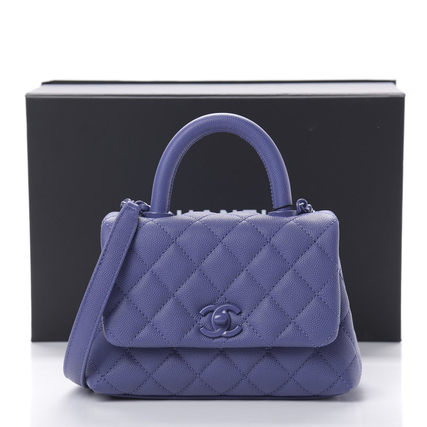 Caviar Quilted Incognito Extra Mini Coco Handle Flap Blue