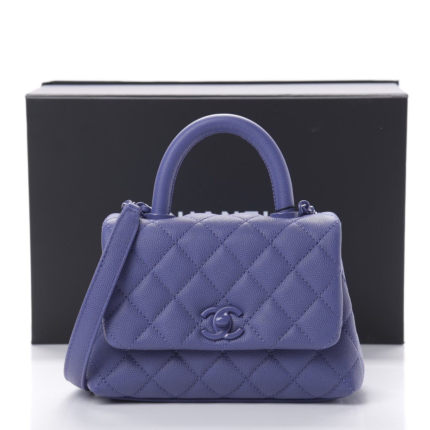 Chanel Caviar Quilted Incognito Extra Mini Coco Handle Flap Blue 11 of 11