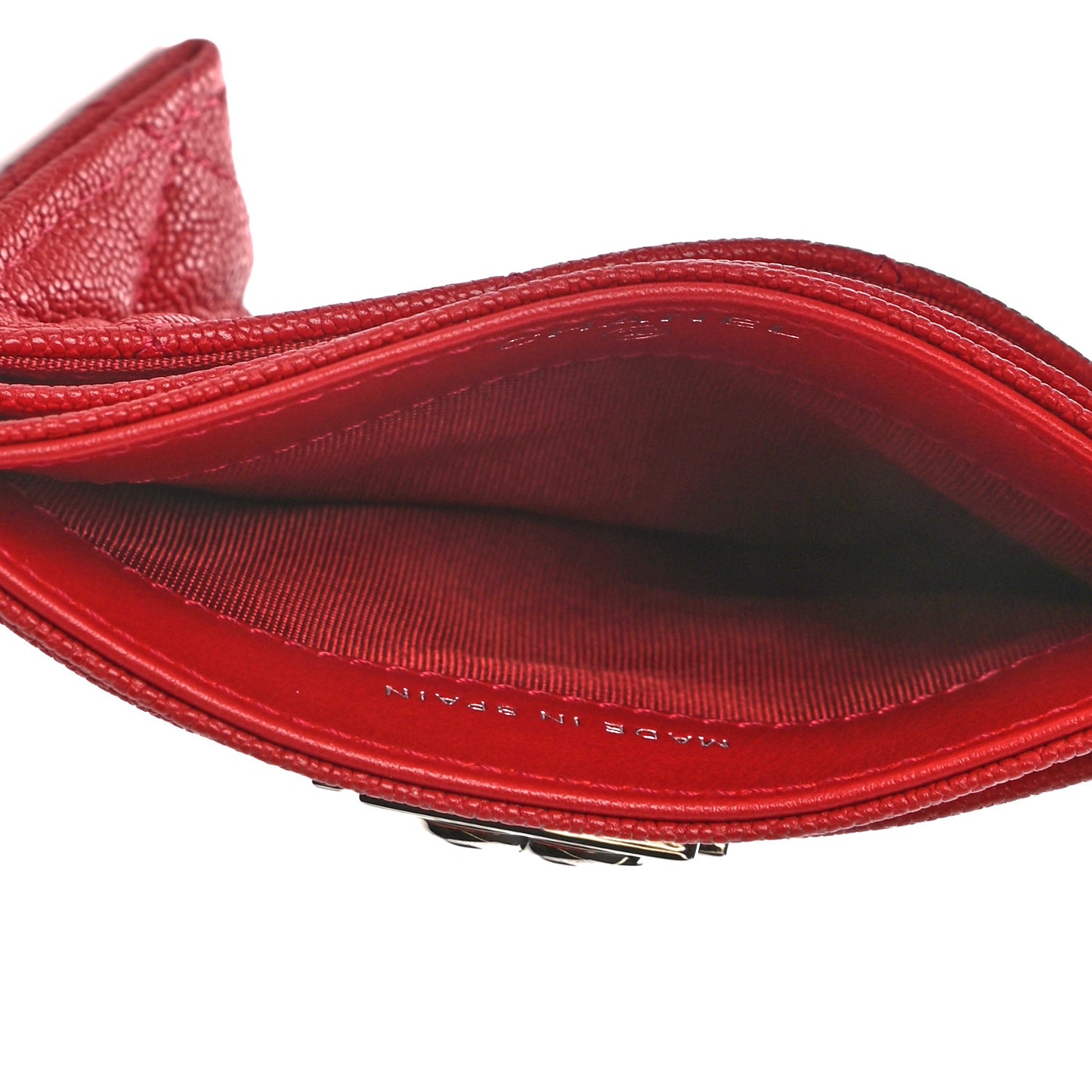 Caviar Quilted Boy Card Holder Red