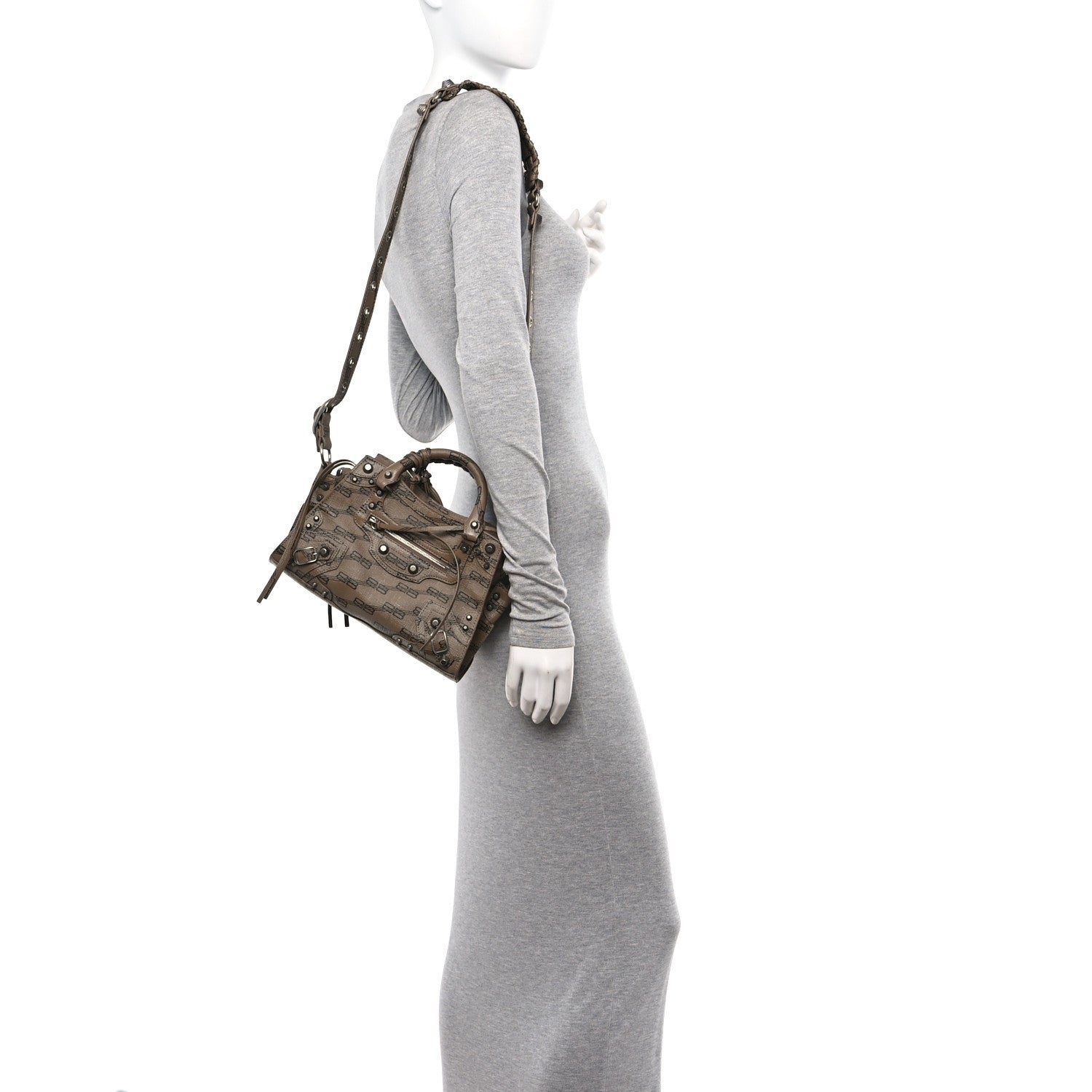 Balenciaga Coated Canvas BB Monogram Neo Cagole Handbag XS Beige Brown 2 of 10
