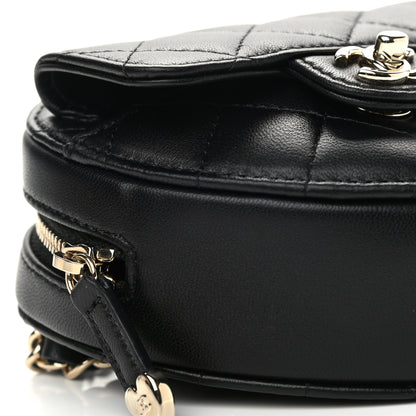 Chanel Lambskin Quilted CC In Love Heart Waist Belt Bag With Chain Black 8 of 11