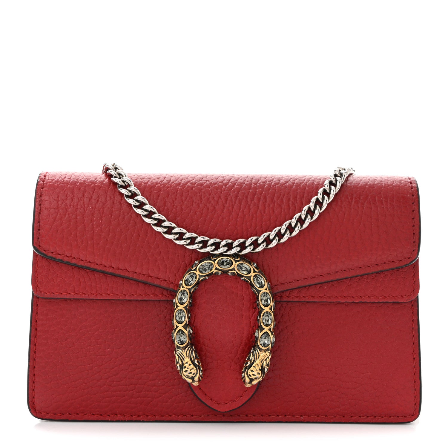 Gucci Dollar Calfskin Swarovski Crystal Small Dionysus Shoulder Bag Hibiscus Red 1 of 9