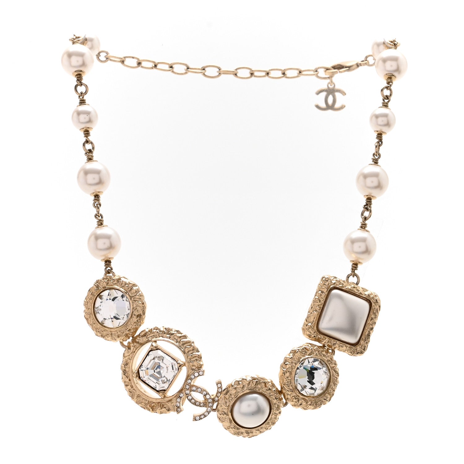 Chanel Crystal Pearl CC Choker Gold 3 of 6