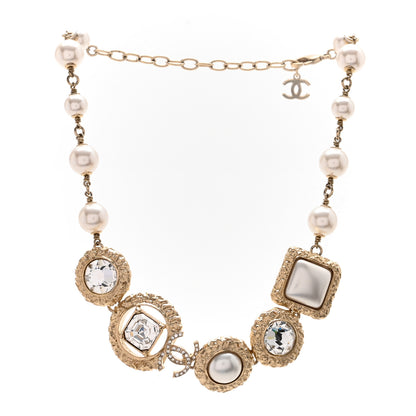 Chanel Crystal Pearl CC Choker Gold 3 of 6
