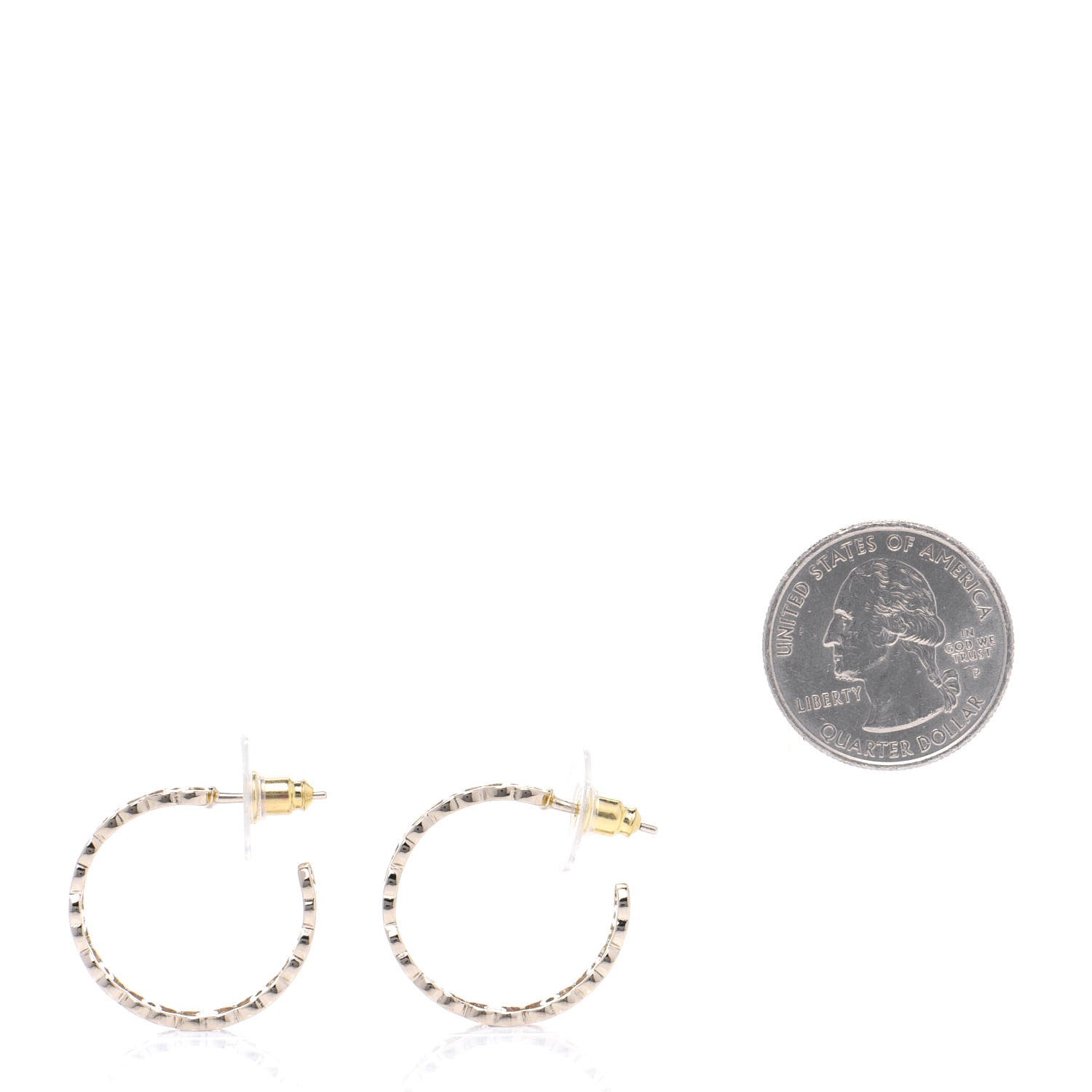 Chanel Metal CC Hoop Earrings Gold 3 of 4