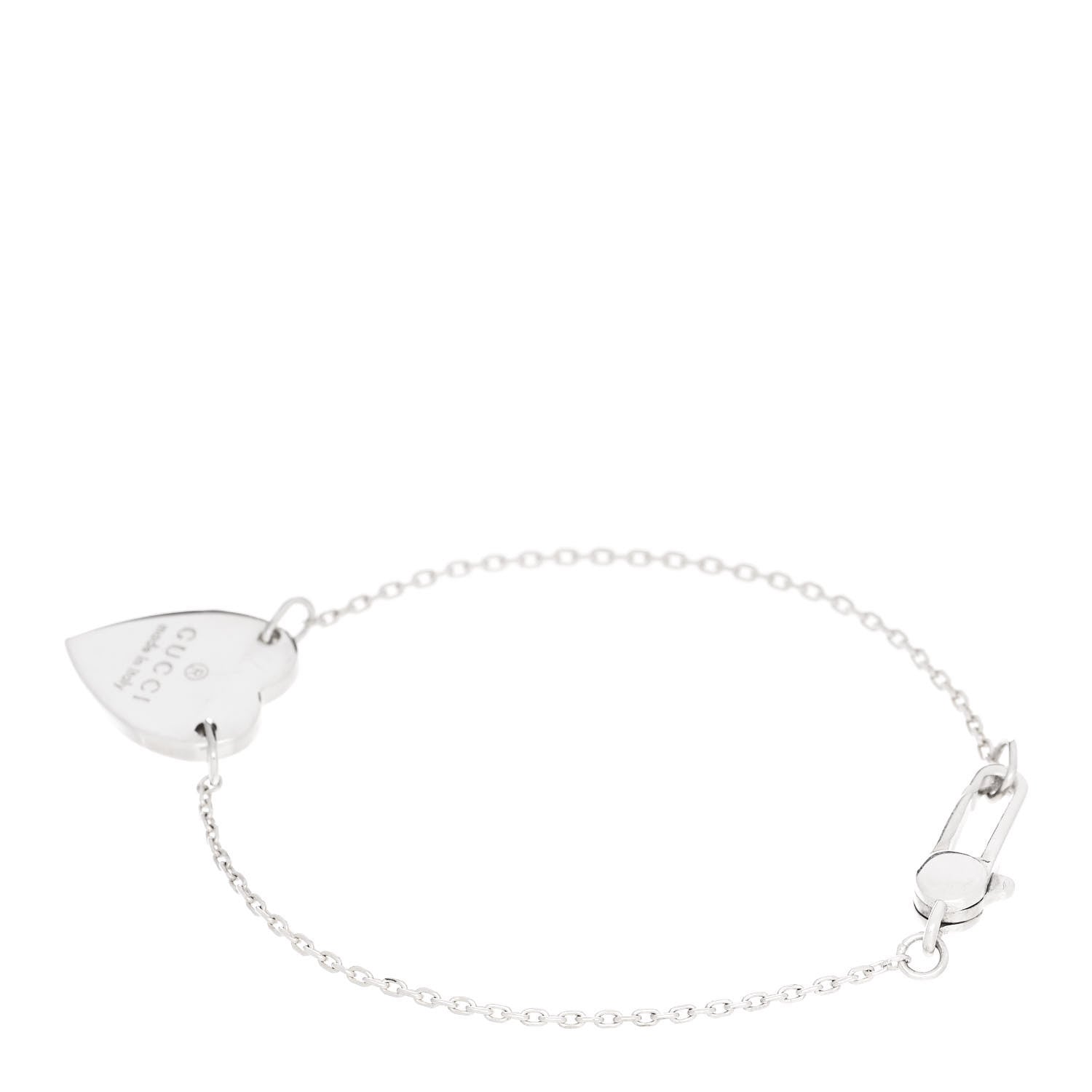 Gucci Sterling Silver Trademark Heart Bracelet 2 of 4