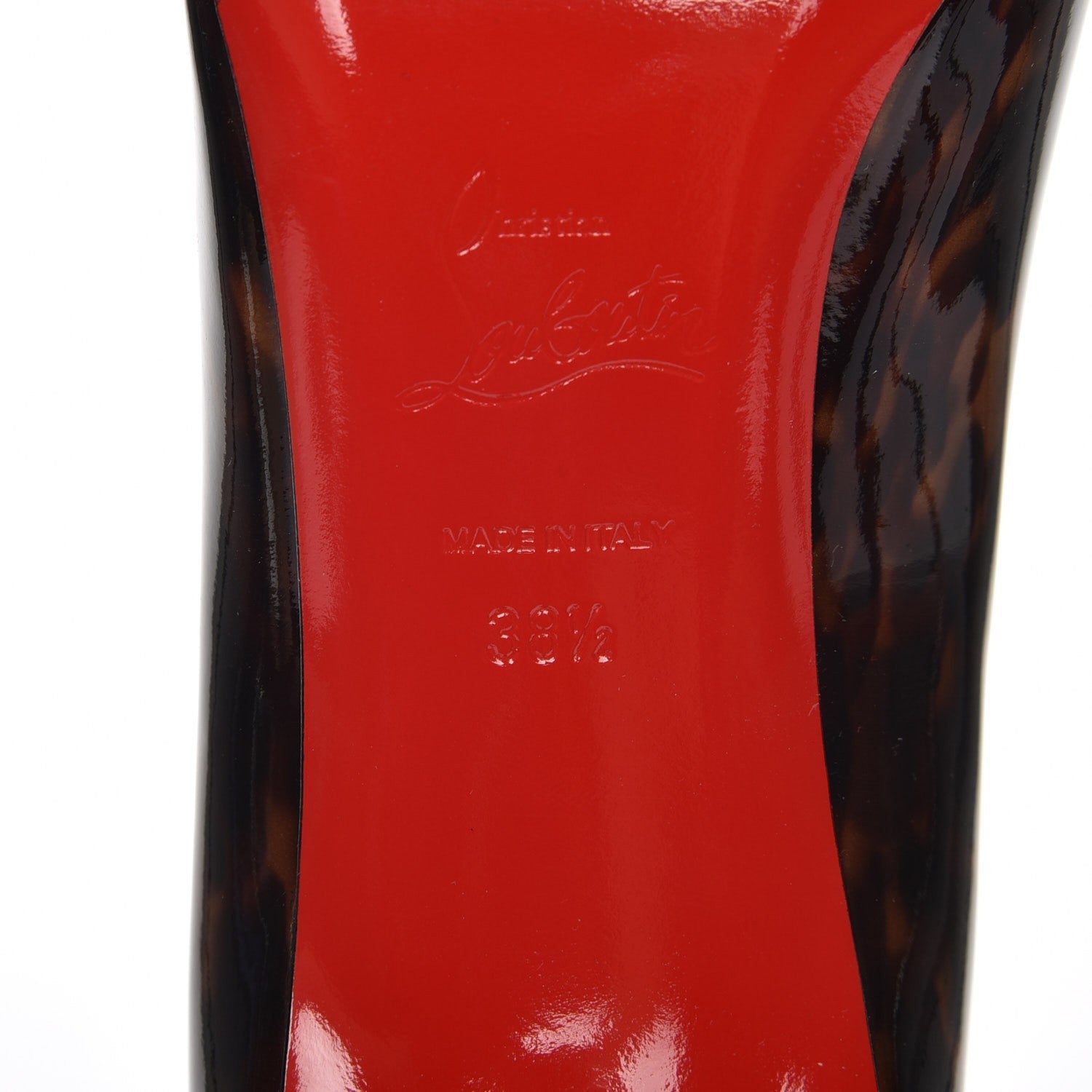 Christian Louboutin Patent Tartaruga Decollete 554 70 Pumps 38.5 Testa Di Moro 6 of 8