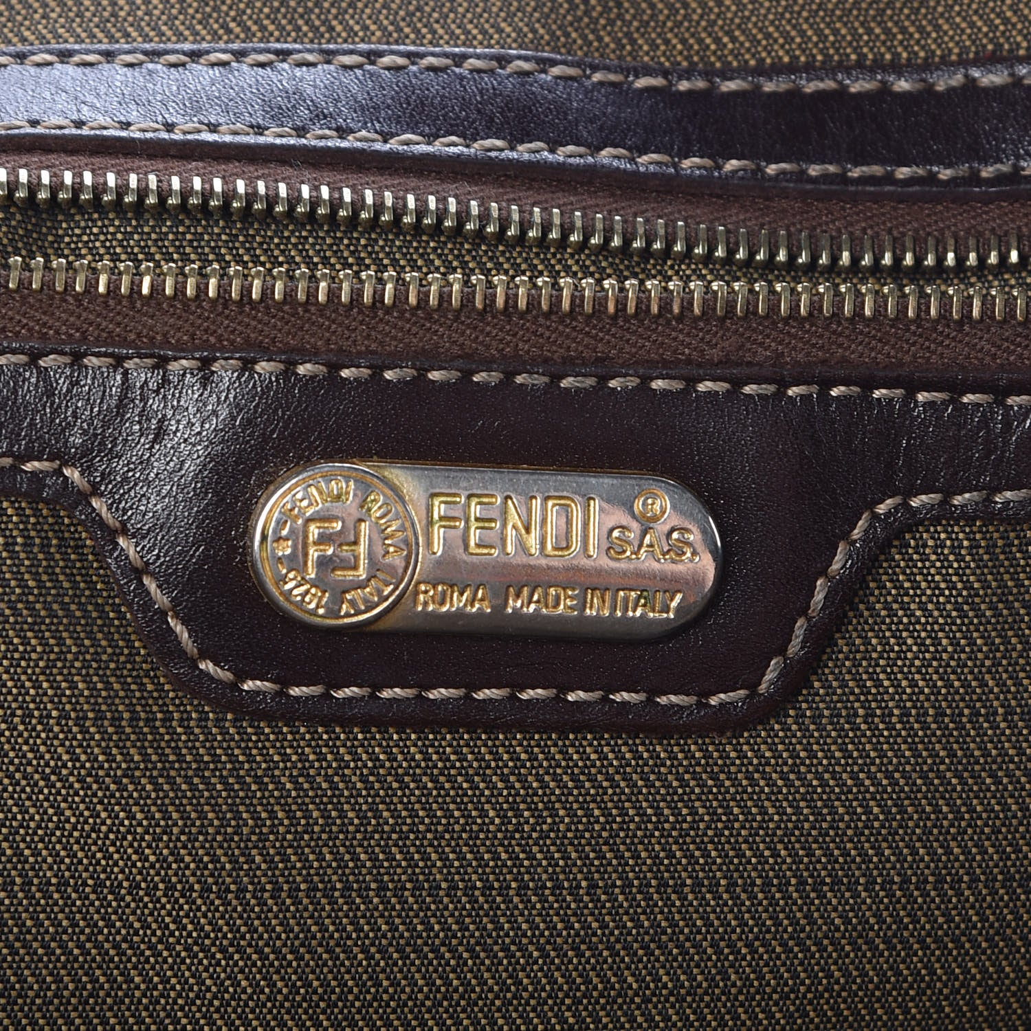 Fendi Zucca Top Handle Tote Tobacco 7 of 12
