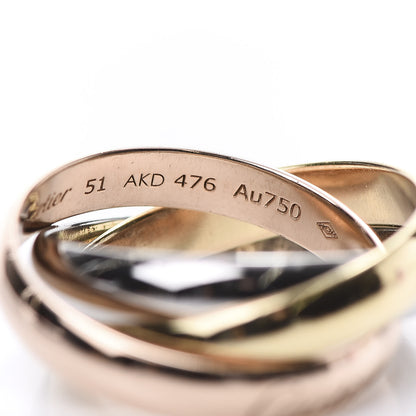 Cartier 18K Pink Yellow White Gold Classic Trinity Ring 51 5.75 5 of 6