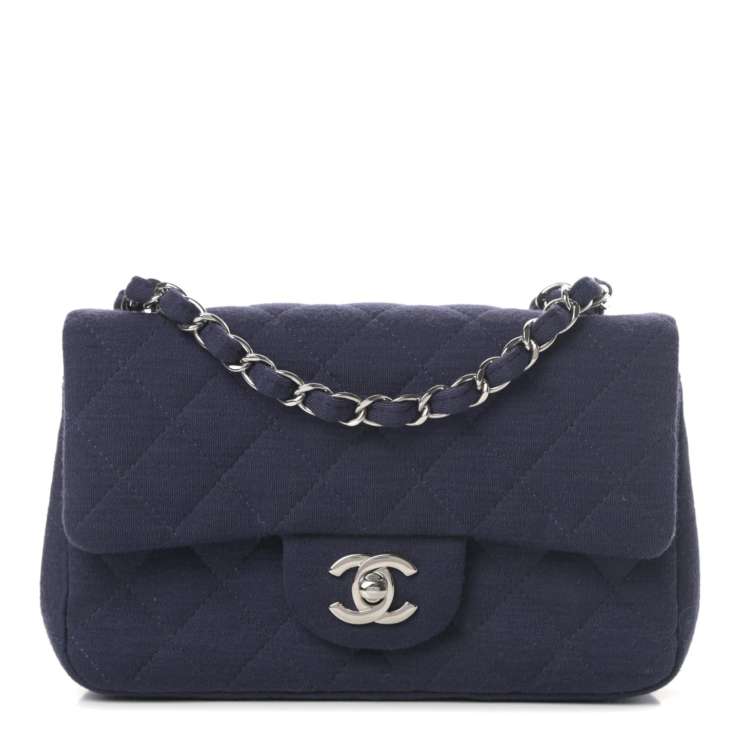 Jersey Quilted Mini Rectangular Flap Navy
