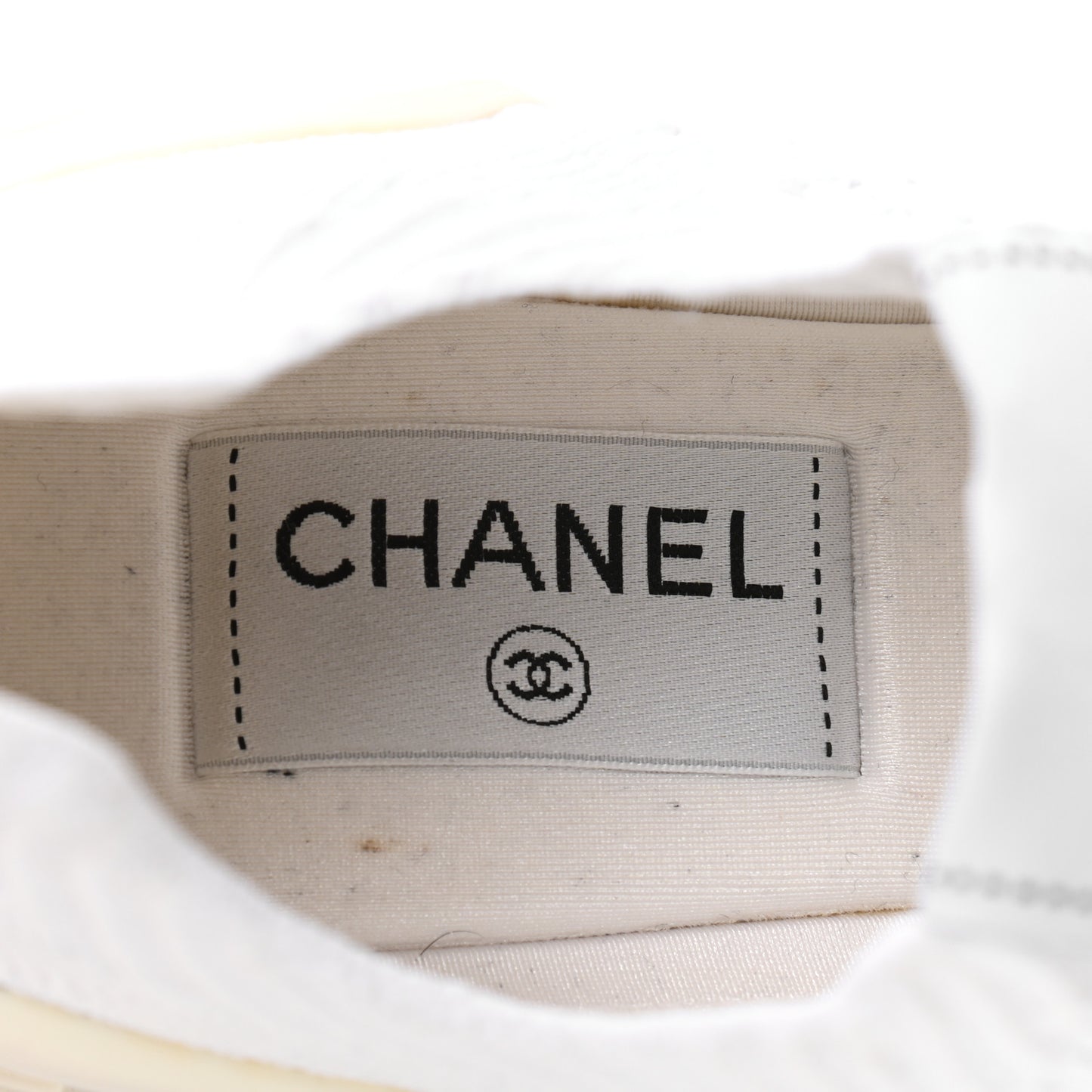 Fabric Logo Sneakers 39.5 White