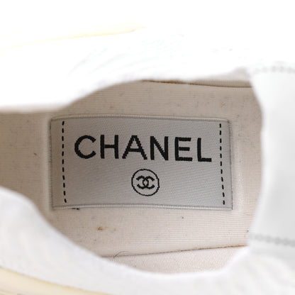 Chanel Fabric Logo Sneakers 39.5 White 6 of 8