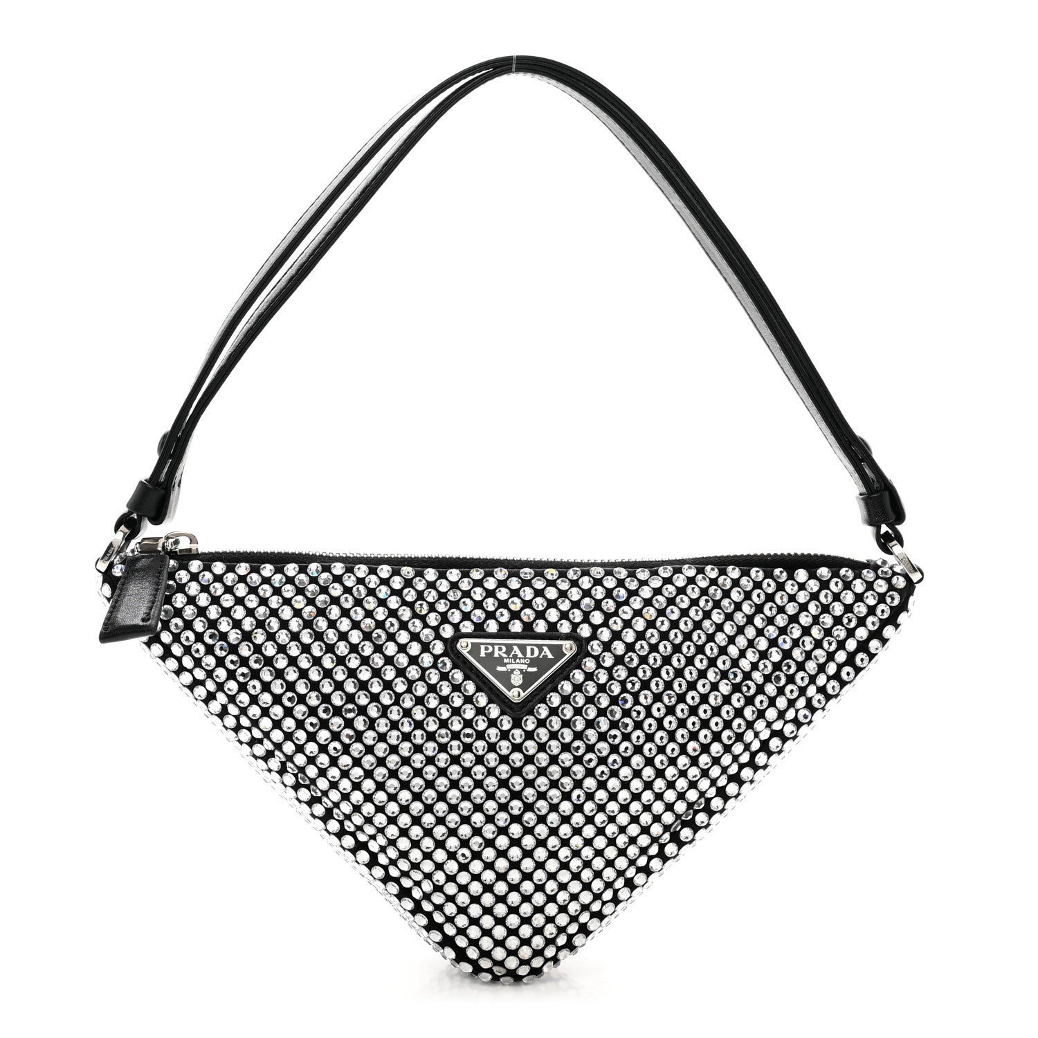 Prada Satin Crystal Triangle Pouch Cristal 1 of 9