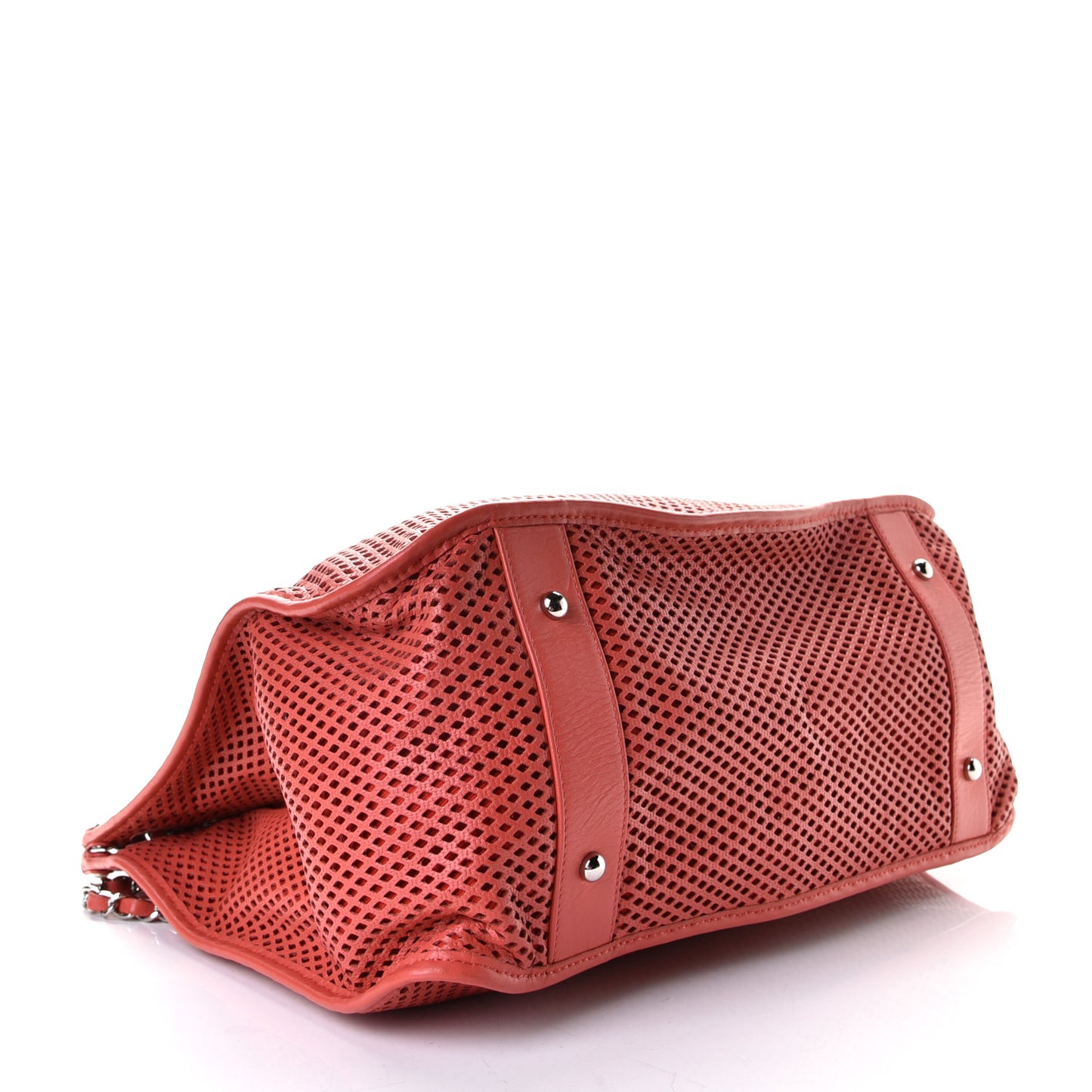 Calfskin Perforated Up In The Air Shoulder Bag Red