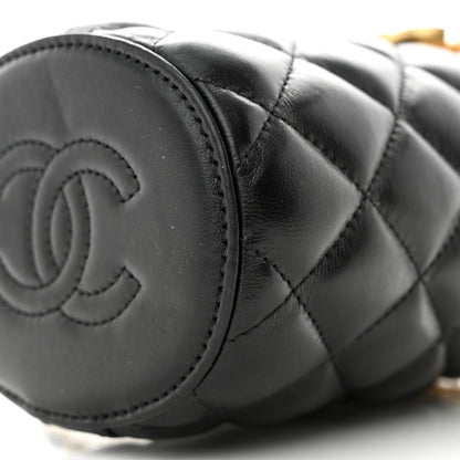 Chanel Lambskin Quilted Mini Crown Box Bag Black 11 of 12